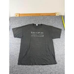 Vintage Hybrid Tees I Live In My Own Little World Graphic T Shirt XL Funny Humor